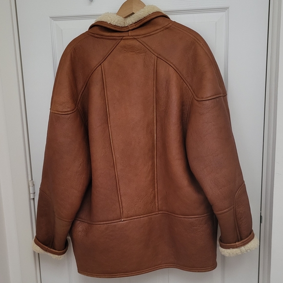 SOLD 🌟Host Pick🌟 Vintage Men's Shearling Brown Leather Jacket XL - Picture 8 of 10